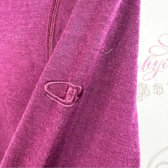 Icebreaker merino shirt top luxe embroidered logo Purple Long Sleeve Top - Picture 5 of 9